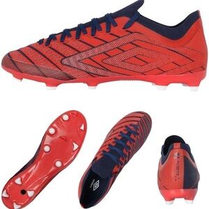 Umbro Men's Velocita Elixir Pro FG Soccer Cleat, Red/White/Blue, 11